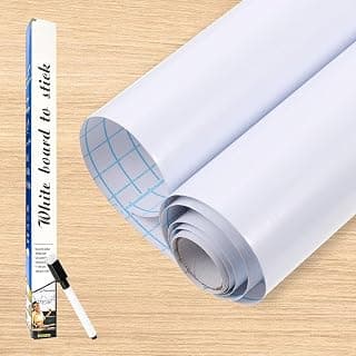 URBANFIX White Board Sticker for Wall | Removable Whiteboard Sheet with Marker | Self-Adhesive Dry Erase White Board Roll for Home, Office, School, Study Room & Kids Learning (45x200cm)