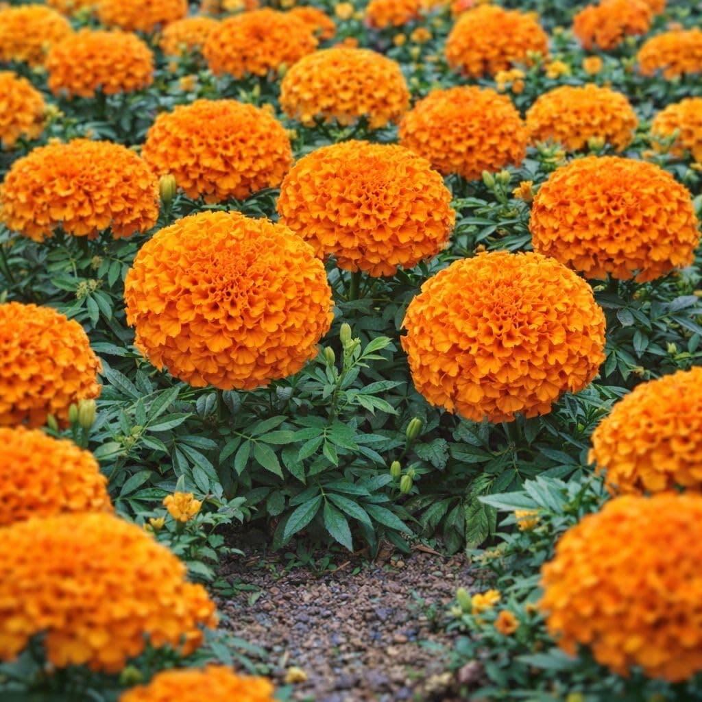 Korrel Seeds African Marigold KS2628 – Semi Tall (60–75 cm) | Professional Nursery & Commercial Grade Flower Seeds | Bulk Packs for Farmers & Growers (Orange, 100 Gm)