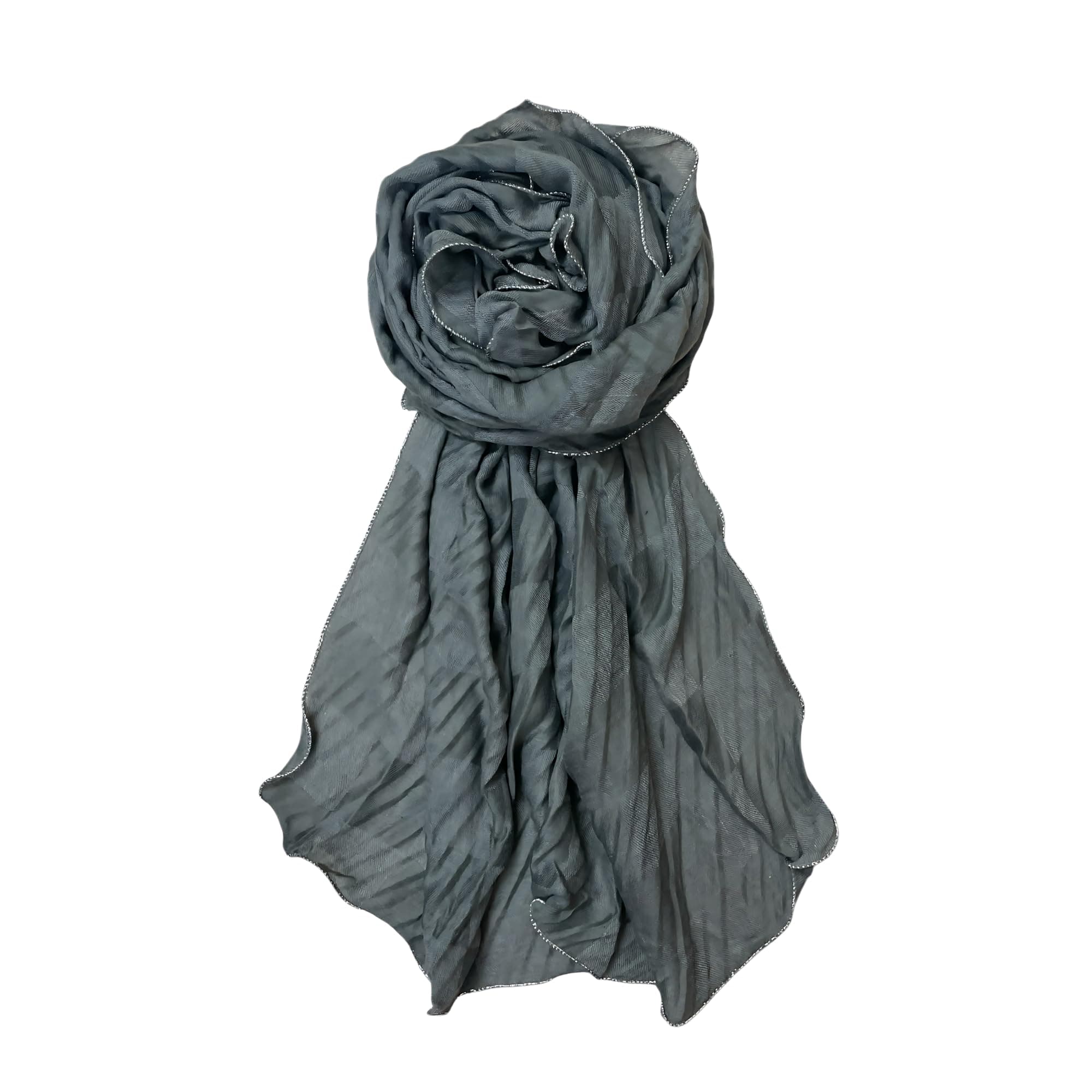 FAHABO Lace Border Viscose Cotton Scarf for Women, Stylish Soft Lightweight Stole