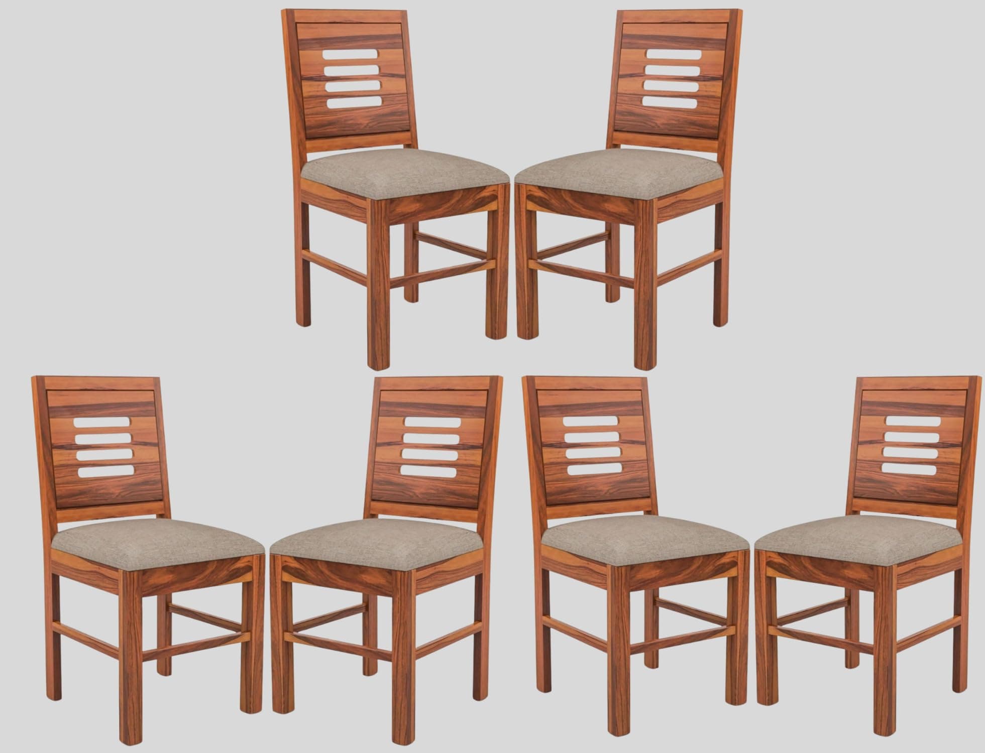 Adichwal Furniture Sheesham Wooden 4 Dining Chair Set for Living Room | Solid Wood Study Chair for Living Room | Office Chair for Home & Office | Rosewood Chair Set (Set of 6, Honey B)