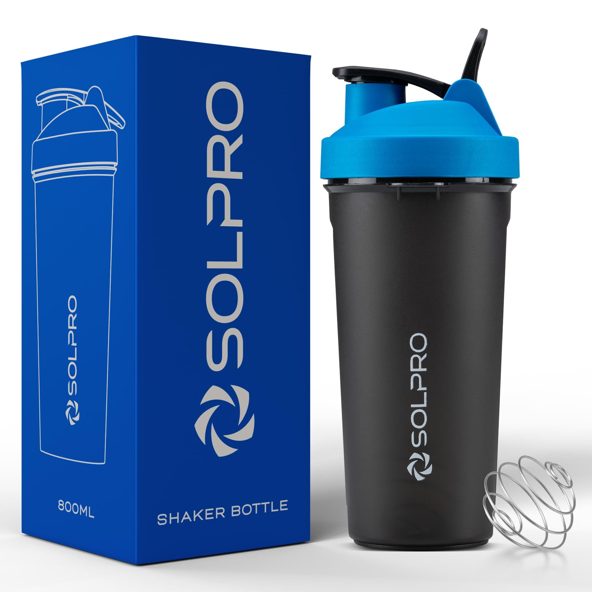 Solpro Blaze Shaker Bottle | Leak-Proof and Mess-Free | Non-Slip Grip | Ideal for Protein Shakes, Smoothies, Pre Workout and More | BPA Free