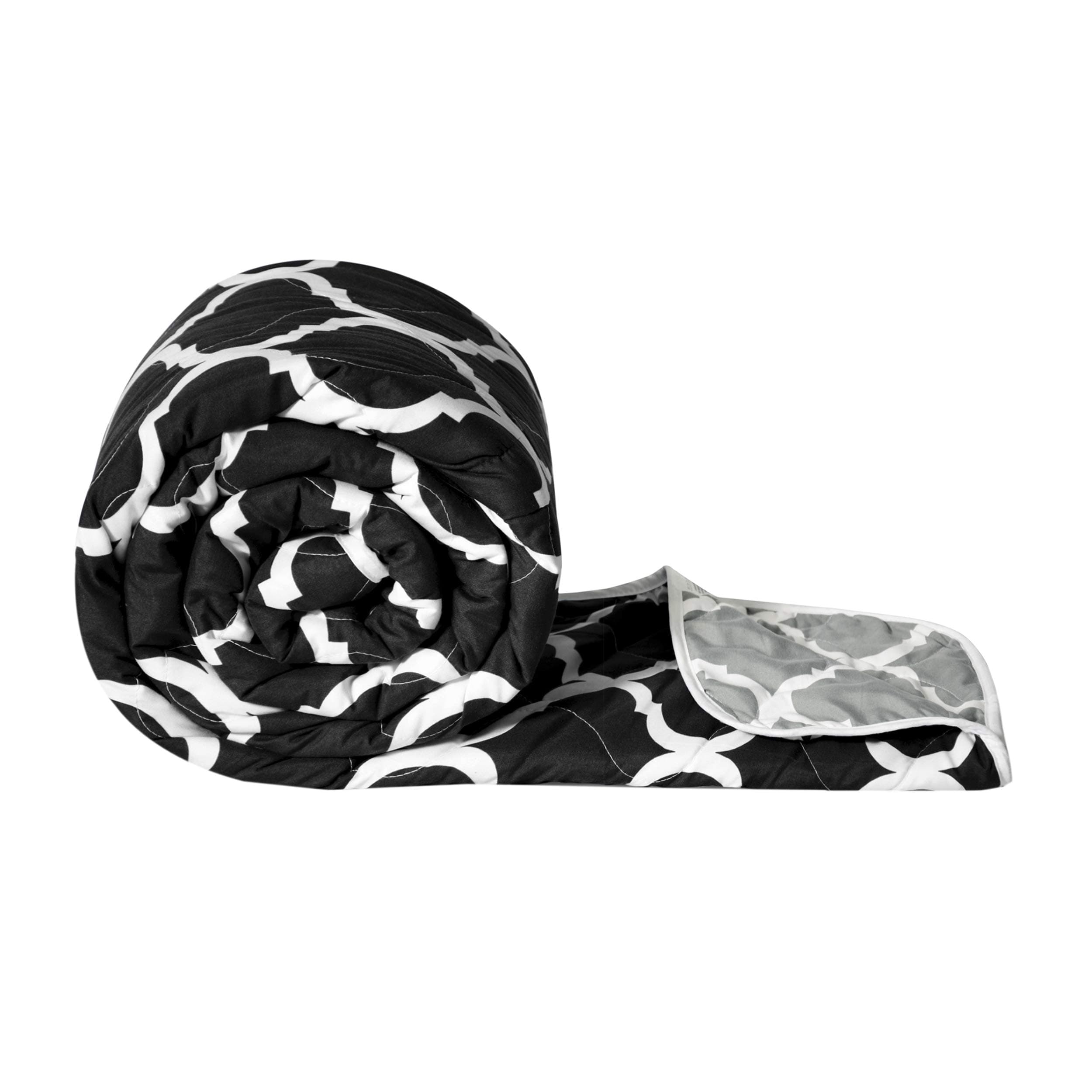 Divine Casa 120 GSM Microfiber Single Bed Comforter | Soft & Lightweight Reversible AC Blanket | All-Season 3-Layered Quilt | 230 x 140 cm, Caviar
