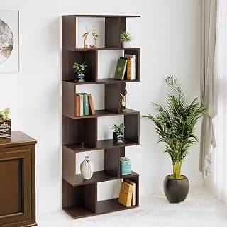 BLUEWUD Crosbon Engineered Wood Bookshelf Cabinet Book Rack Organizer with Shelves for Décor Display Cabinet Floor Standing for Home Library (Wenge)