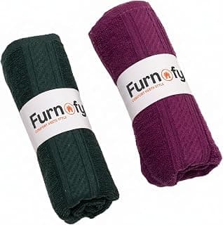 450 GSM Hand Towel Set of 2 – Soft, Absorbent & Quick-Dry Towels for Gym, Home, Kitchen, Pool, Travel – (40x60 cm, Olive Magenta)