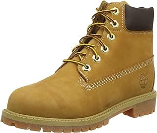 Timberland Unisex-Child Premium Waterproof Junior Leather Boot-Wheat,6 UK, Brown UK- 6