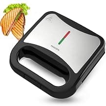 Philips Domestic Appliances HD3010/80 IN SANDWICH MAKER- GRILL XL Size | Black With Metallic Finish | Non Stick Plate | UHD Technology | Easy Locking, 800 Watts
