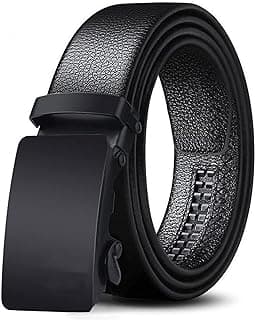 ZORO Men's Vegan Leather Belt for Men, Formal/Casual,Autolock,Black | Fit on up to 38 Inches Waist size