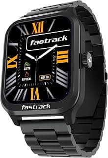 Fastrack Fastrack Jupiter Retro 1.83" Display Smart Watch with Bluetooth Calling, Functional Crown, Metal Strap, 100+ Sports Modes, Health Suite, IP68, 5-Day Battery – Smartwatch for Man & Women Latest (Black)