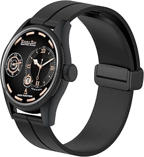DOUBLERUN honograph Date Display Analoge Silicone Magnetic Strap Watch for Men, Series B-160-00