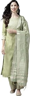 INDO ERA Women's Straight Cotton Kurta Palazzo with Dupatta Set | Cotton kurta sets for women