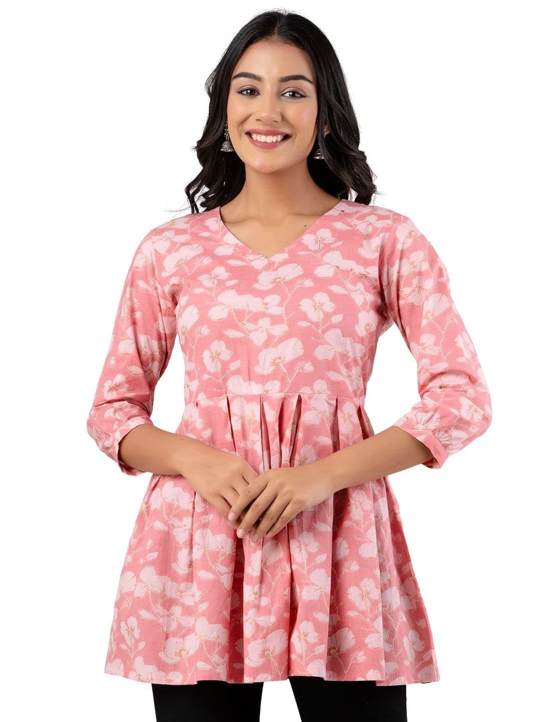 feranoid Vneck Flared Kurta for Women