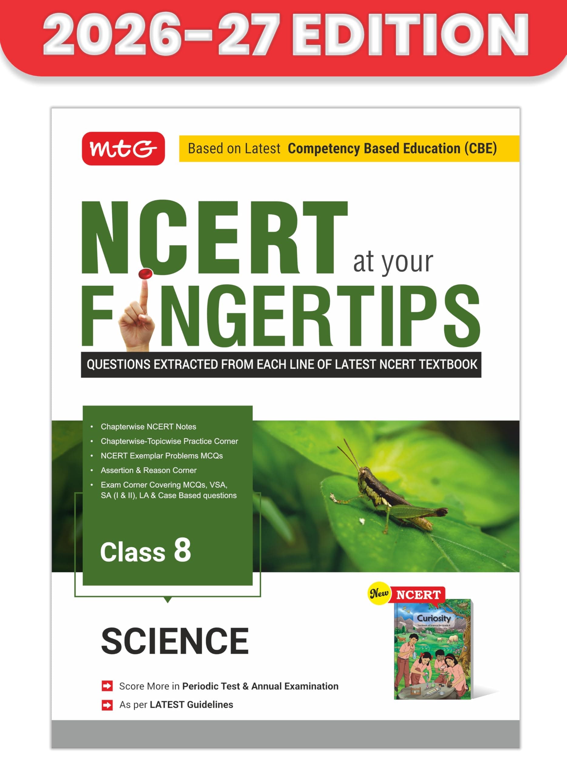 MTG Class-8 NCERT at your Fingertips Science - Chapterwise Topicwise Practice Corner, NCERT Exemplar Problems MCQs, NCERT Notes, Assertion & Reason | As Per New NCERT (Ganita Prakash) Syllabus