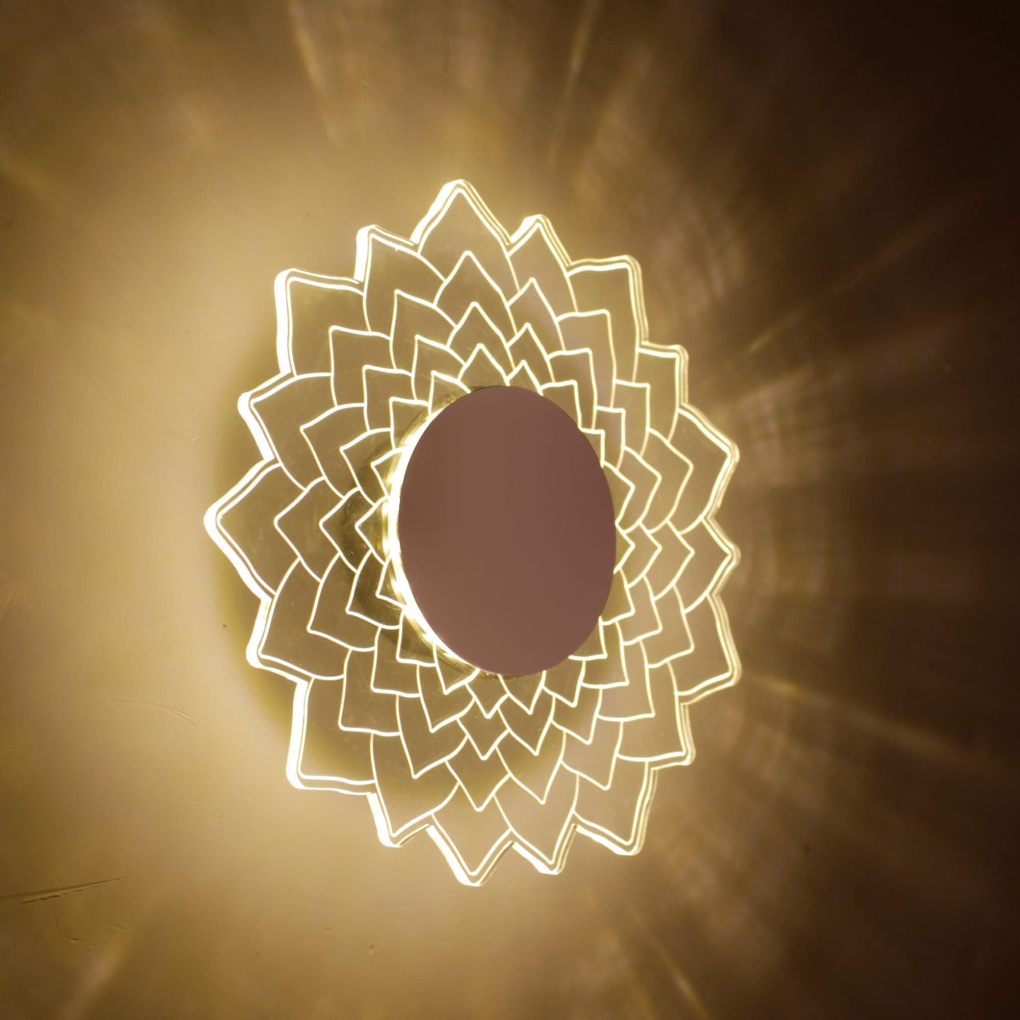 Lamp master 3-in-1 LED Sunflower Wall & Ceiling Light - Creative Acrylic Decorative Wall Light, Modern Wall Sconce for, Bedroom, Living Room, Gifts, Kids Room, Vanity Light, Bathroom, Hallway
