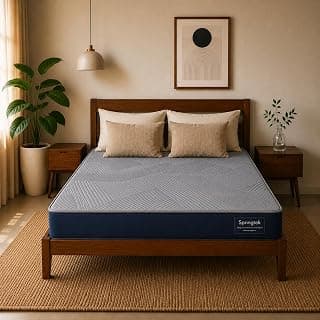 Springtek Ortho Pocket Memory Foam Spring Mattress Double Size 72x48 | 6 Inch Thickness | Medium Firm Multi Zoned Zero Partner Disturbance | 7-Layer Orthopedic Bed Gadda | 10 Year Warranty|72x48 Inch