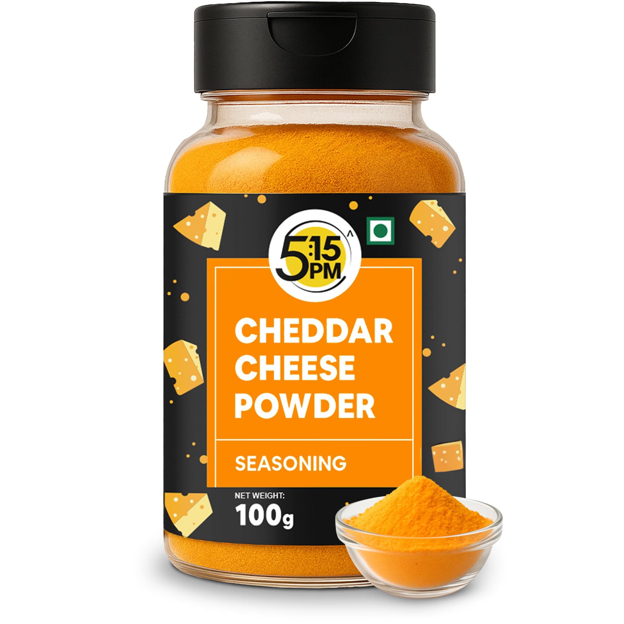 5:15PM Cheddar Cheese Powder for Popcorn, Pasta, Pizza, Nachos & Fries | Popcorn seasoning powder,1 Count