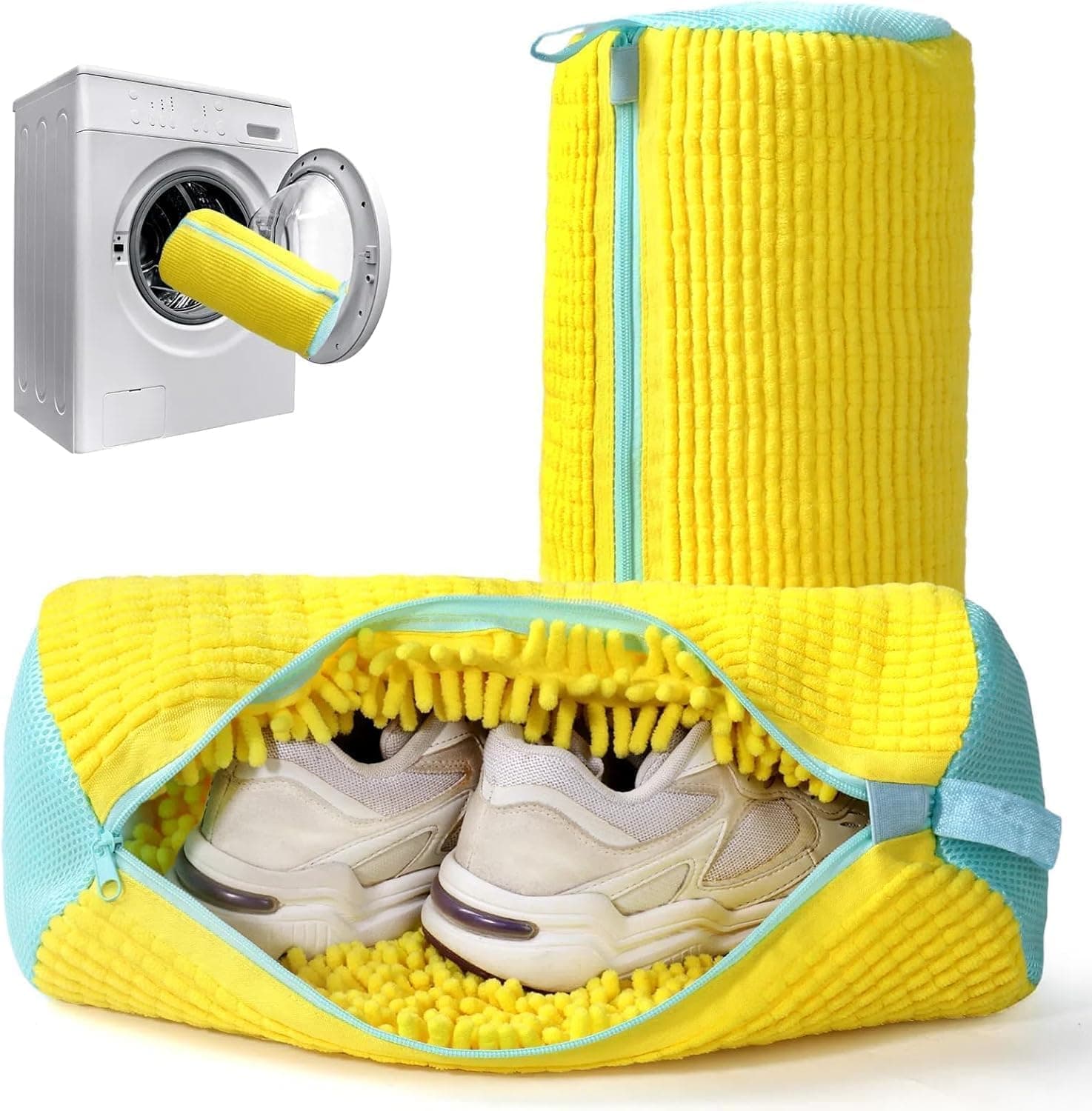 Blase Shoe Washing Machine Bag Laundry Shoe Bag for Washer & Dryer, Reusable with Durable Zipper for Sneakers & Delicates 360° Deep Cleaning Washable Laundry Organizer Bag (Multicolor)