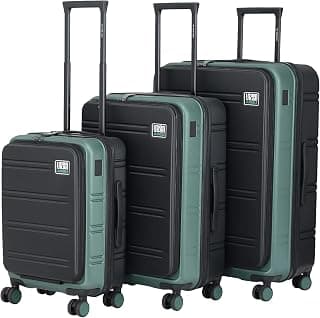 Urban Jungle by Safari Hold-All Premium Top-Open Trolley Bag Set of 3, Cabin, Medium & Large Luggage, Hardside Polycarbonate Suitcase with 8 Silent Wheels and TSA Lock (Green)