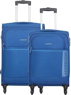 Aristocrat Baleno Set of 2 ( Small + Medium ) Blue Softsided Trolleys
