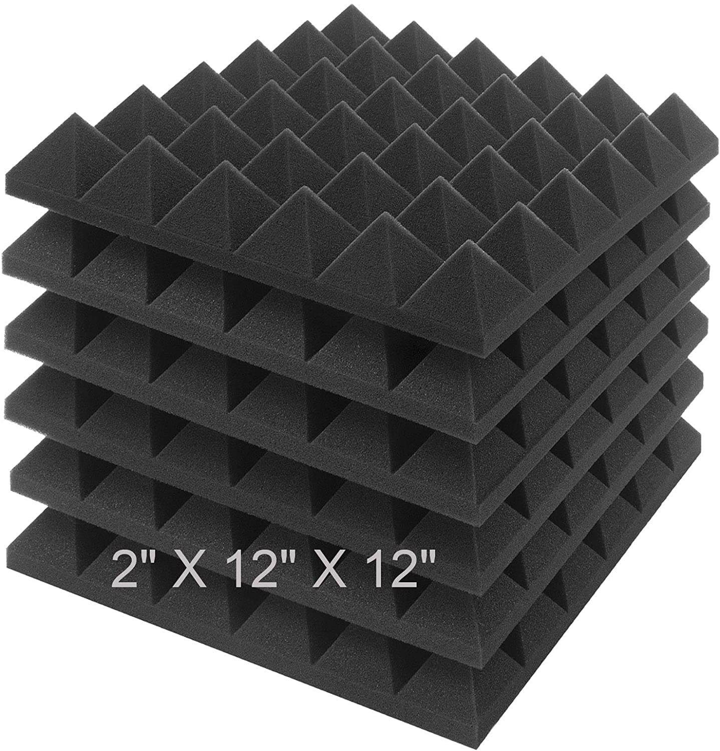 DEVICE OF URBAN INFOTECH Pyramid Acoustic Sound Foam Panels For Studio Sound Absorbing Soundproofing Panels High Density Absorber For Wall, Decreasing Noise Echoes (1 X 1 Ft (PACK OF 6, BLACK)