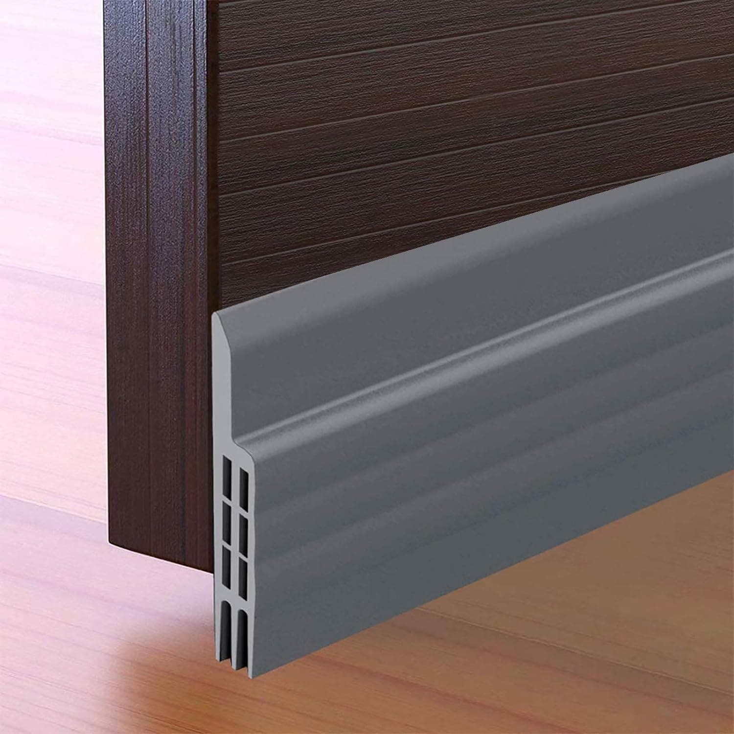 RANUR Self Adhesive Door Bottom Sealing Strip Guard for Home Door Protector for Home from Dust, Waterproof, Soundproof Door Seal, Door Air Blocker 1 Meter (1 Meter-Pack of 2, Grey)