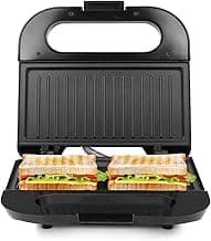 Milton Royal Express 800W Griller Sandwich Maker & Toaster | Auto Cut Off | Non-Stick Fixed Grill Plates | Easy Clean | Power Indicators | 1 year Manufacturer Warranty - Black