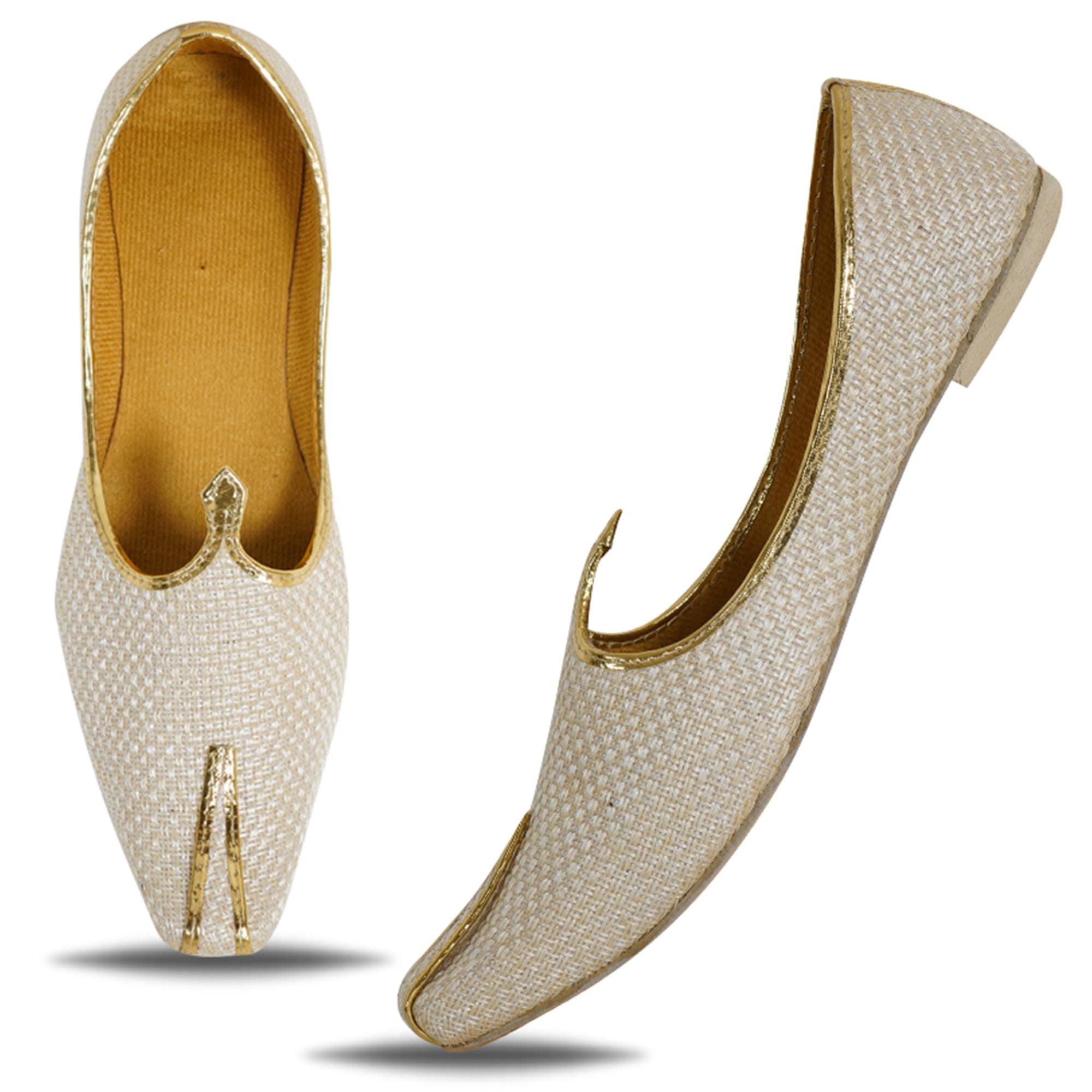 IndieStride Men Jute Juti, Jutti for Men, Rajasthani Wedding Shoe Loafer