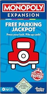 Monopoly Free Parking Jackpot Expansion | Add More Fun to Classic Monopoly Game and Play Faster | Ages 8+ | 2-6 Players | 40 Mins. | Family Board Games | Birthday Gift for Kids