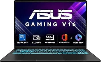 ASUS Gaming V16 (2025),Intel Core 5 210H (i5-14th Gen),RTX 4050-6GB,16GB RAM,512GB SSD,Windows 11,16"(40 cm),144Hz,M365 Basic (1Y),Office Home 2024,Matte Black,1.95 Kg,V3607VU-RP550WS,Gaming Laptop