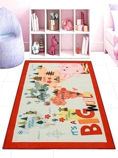 Saral Home Peppa Pig Soft Polypropylene Yarn Anti Skid Carpet- Multicolor, 80x130 Cms