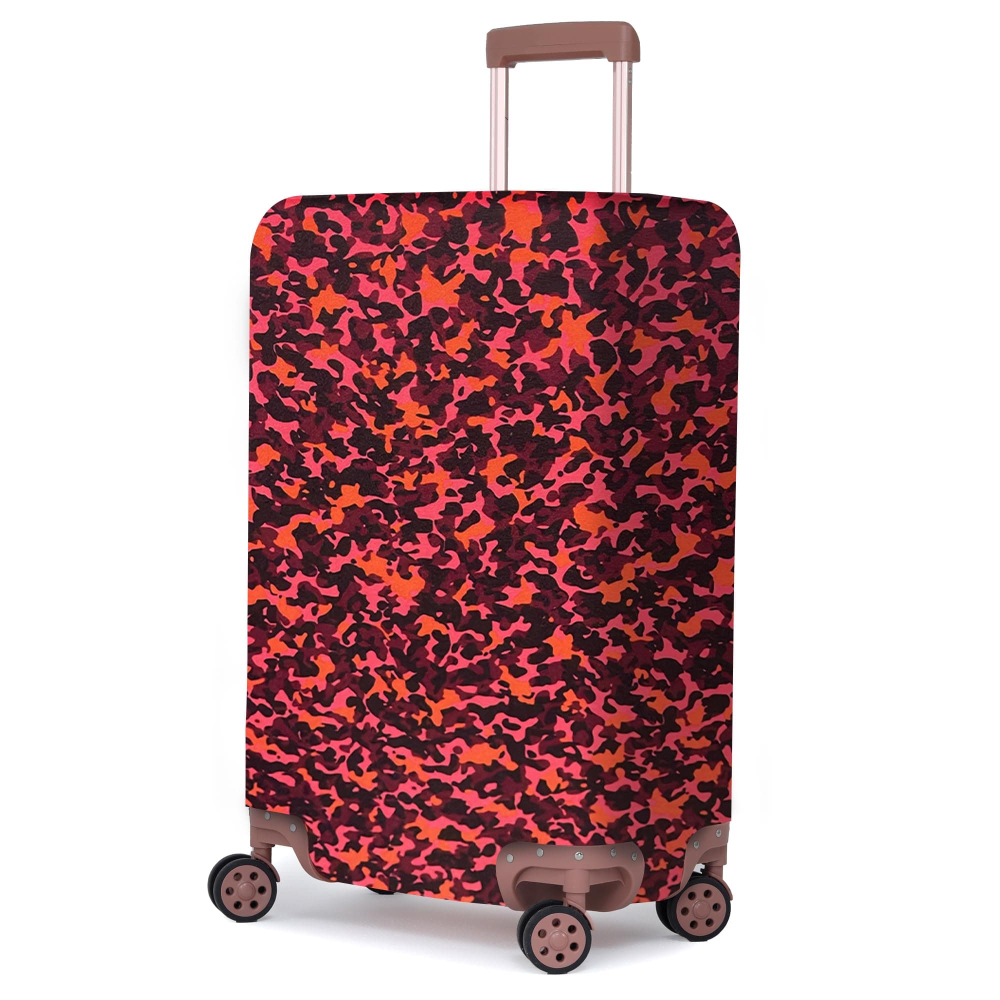 ACEPACK Polyester Fabric Stretchable & Washable Protective Luggage Cover Universal Medium Check in Fit Size 65 cms - 70 cms & 24" for Hard/Soft Luggage Suitcase (Orange/Red)