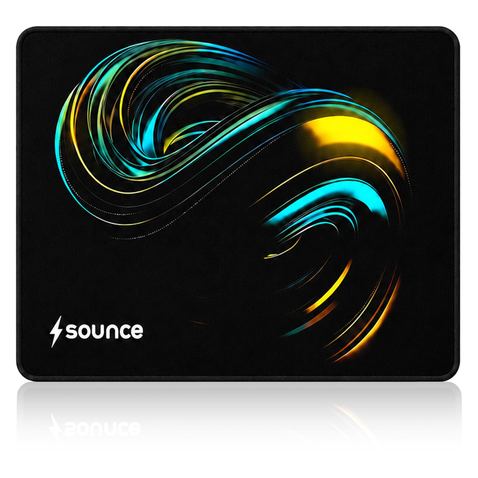 Sounce Gaming Mouse Pad 230x190x3mm |Speed Surface, Non-Slip Rubber Base, Waterproof Lycra Cloth, Precision Control for Laser & Optical Mice, Home Office Desk Mat (Jet Black)