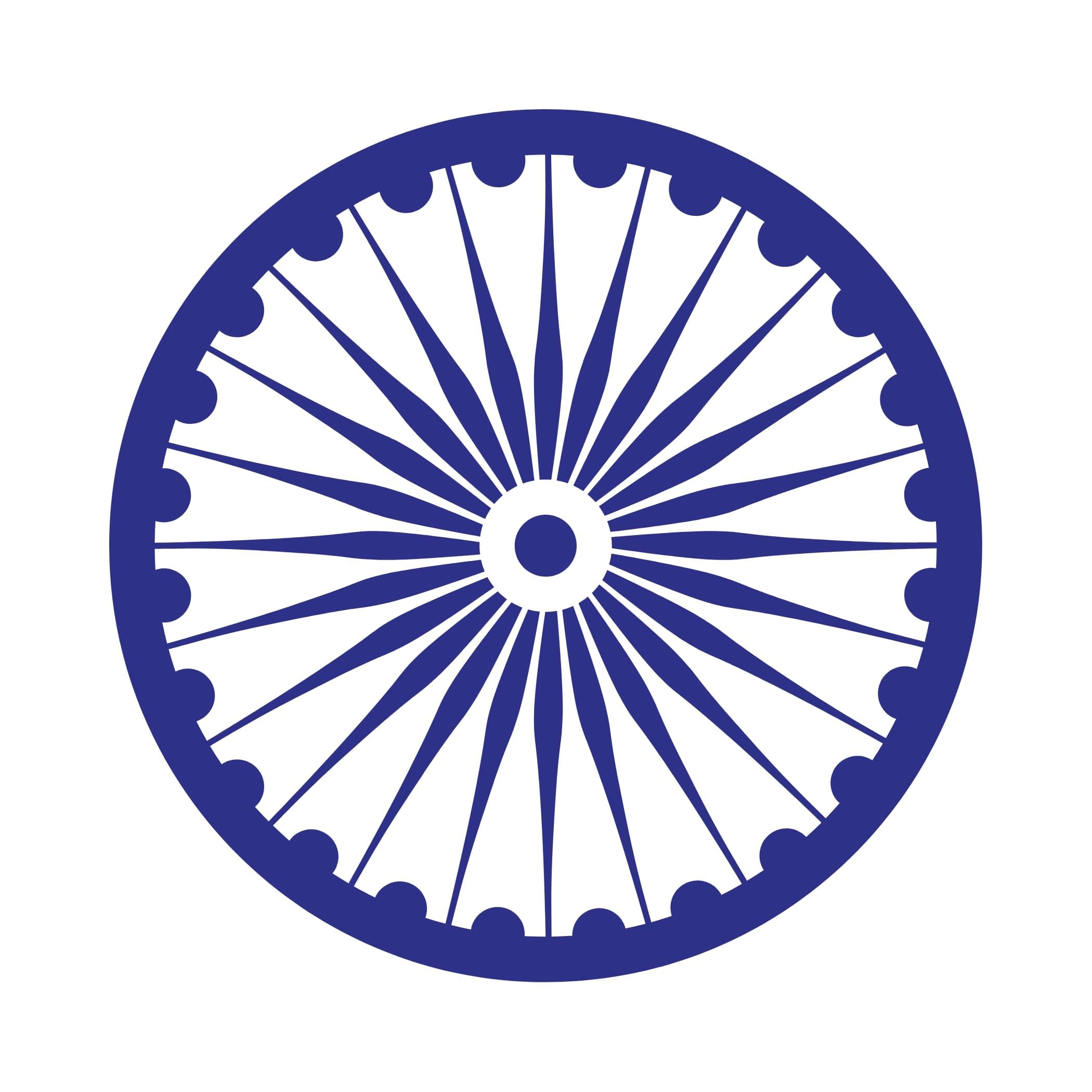 Ashoka Chakra Vinyl Sticker– Self-Adhesive Waterproof Decal for Car, Bike, Laptop, Notebook, Wall – Indian Flag Symbol Ashok Chakra Decal for Republic Day, Independence Day (Blue, 3.8 X 3.8 Inch)