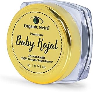 "Organic Netra Baby Kajal 4g for Newborns Water-Resistant Smudgeproof Longlasting Enriched with Natural Organic Ingredients Safe for Sensitive Baby Skin No Harmful Chemicals Matte Finish