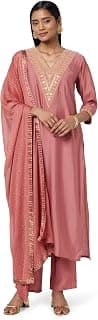 Gerua By Libas Gerua By Libas Yoke Design Silk Blend Straight Kurta With Trouser and Dupatta