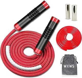 Polyvinyl Chloride Weighted Skipping Rope 2Lb,Heavy Jump Rope 3M Adjustable Length Bearing Tangle-Free Skipping Ropes For Adult Fitness, Boxing, Mma, Fitness Workout, Cardio Exercise