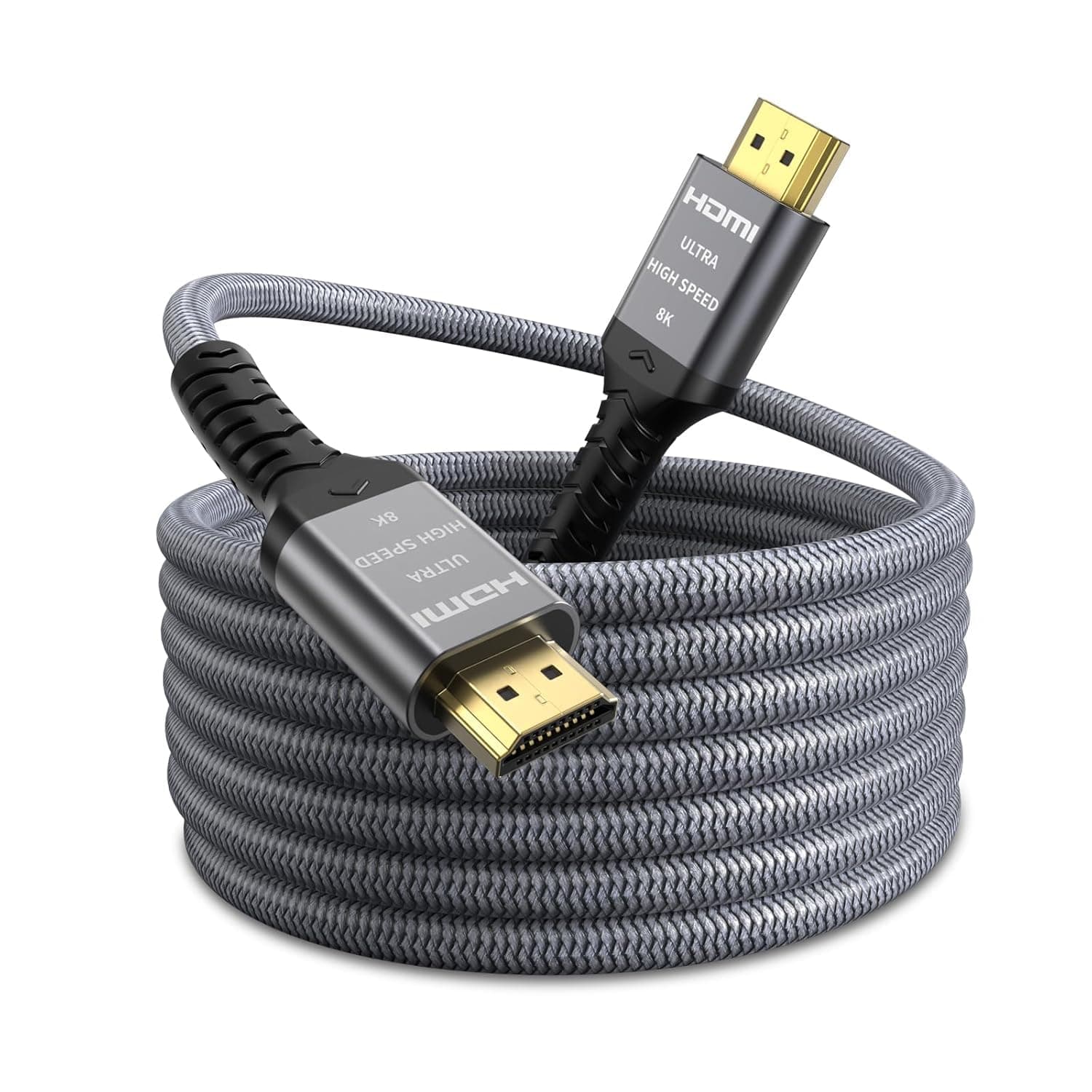 Orei 8K HDMI Cable 5M(16.4Ft) - 8K@60Hz HDMI Cable 2.1 With Ethernet & HDCP 2.3, Lightning Fast 48Gbps Bandwidth, HDR, Earc & 3D Support - HDMI 4K@120Hz For Tvs, Gaming Consoles & More (1 Pack), Grey