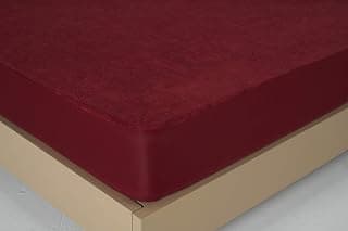 Duroflex Duro Safe - Antiviral, Waterproof, Stainproof, Skin Friendly Pollycotton Fabric Double Size Mattress Protector Treated with Heiq Viroblock Swiss Technology, Maroon Colour (78 X 48 Inches)