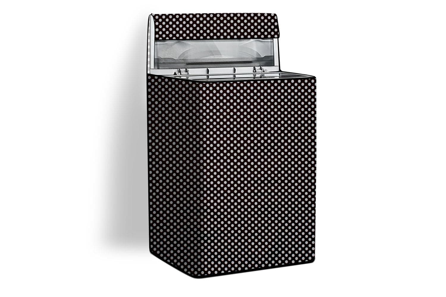 Stylista Top Load Fully Automatic Washing Machine Cover Compatible for Bosch 9.5 kg & 10 kg Polka dot Pattern Grey