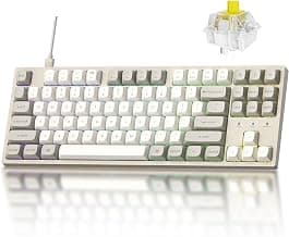 Keychron C1 Pro Wired Mechanical Keyboard with 8K Hz Polling Rate, 80% Layout QMK/VIA Custom TKL Keyboard with RGB Backlit, Hot-Swappable Banana Switch PBT Keycaps for Mac Windows Linux, USA Layout