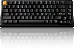Keychron J2 Wireless Mechanical Keyboard - 75% Layout with Knob, Red Switch QMK RGB Backlit, 2.4G/Bluetooth/USB, Double-Shot Cherry PBT Keycaps, Mac/Win/Linux Compatible - Black