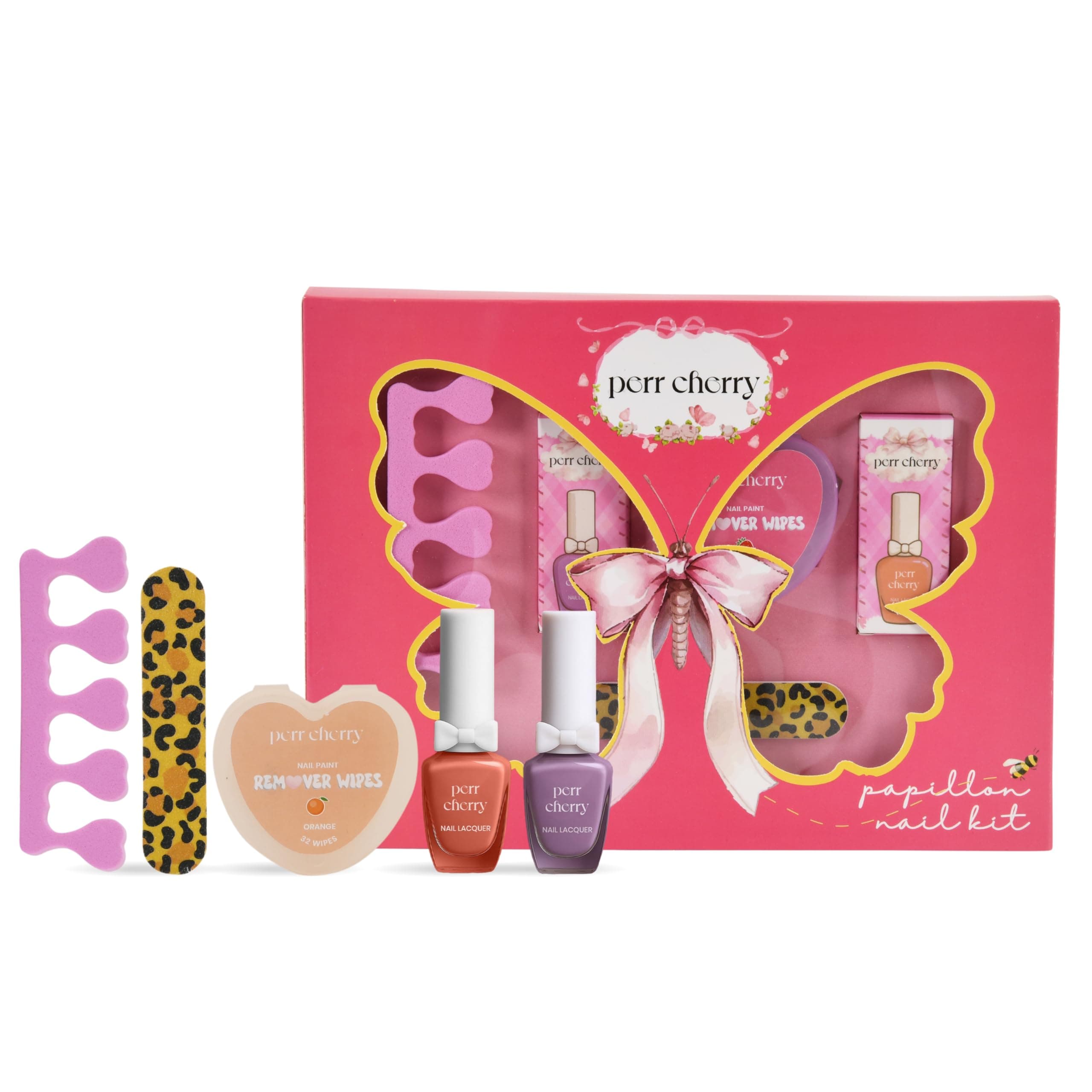 Perr Cherry 5 Piece Organic Makeup Kit for Kids, Preteens & Teen Girls | Non-Toxic, Cruelty-Free & Vegan Makeup Set For Girls | 100% Natural & Skin Friendly (Assorted Colours)