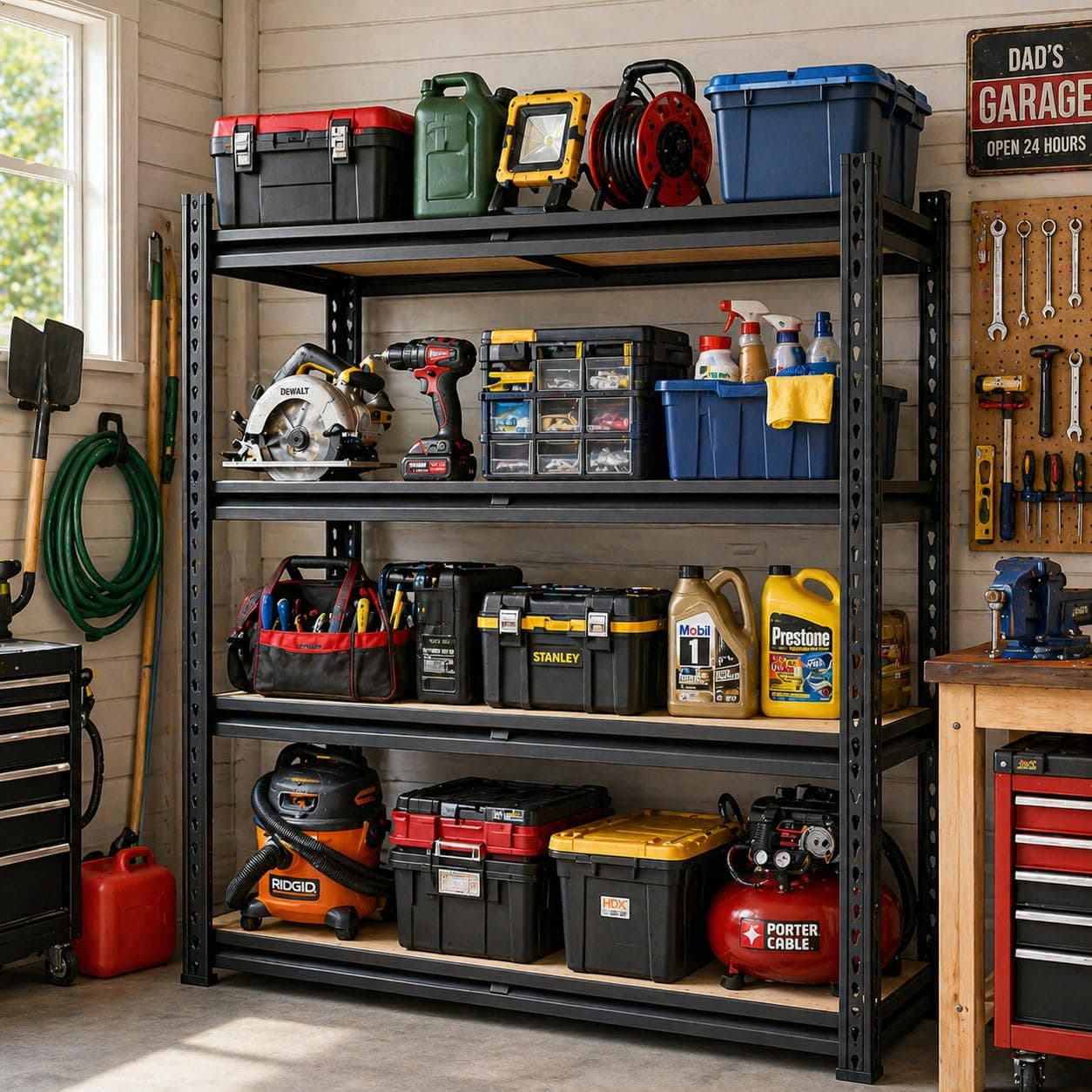 HOMIFLY 4 Tier Extra Large Metal Shelf Rack/60x36x15 InchAdjustable Boltless Shelving Unit/Heavy Duty Display Rack Organizer for Garage/Kitchen/Warehouse/Tool-Free Assembly and Rust-Resistant
