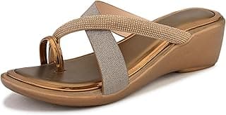 Centrino Women's Wedge Heel Sandals | Stylish Slip-On Sandals for Ladies | Soft Cushioned Footbed for Comfort | Elegant & Trendy Design | Lightweight and Durable Fashion Footwear (9410)
