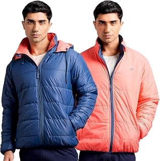 Boldfit Jackets for Men Stylish Latest Puffer Winter Jacket for Men Reversible Standard Length Jacket Man Full Sleeves Bomber Jackets for Man Winter Wear with Hoodie