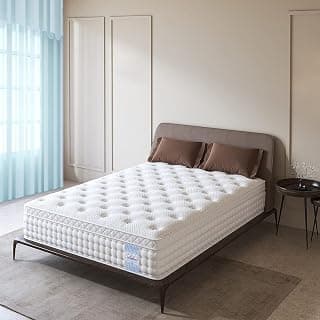 Springtek Eurotop Luxe Memory Foam Mattress | 6 Inches Euro Top Adaptable Temperature Regulated Memory Foam Pocket Spring King Size Gadda | 78x72 Inch