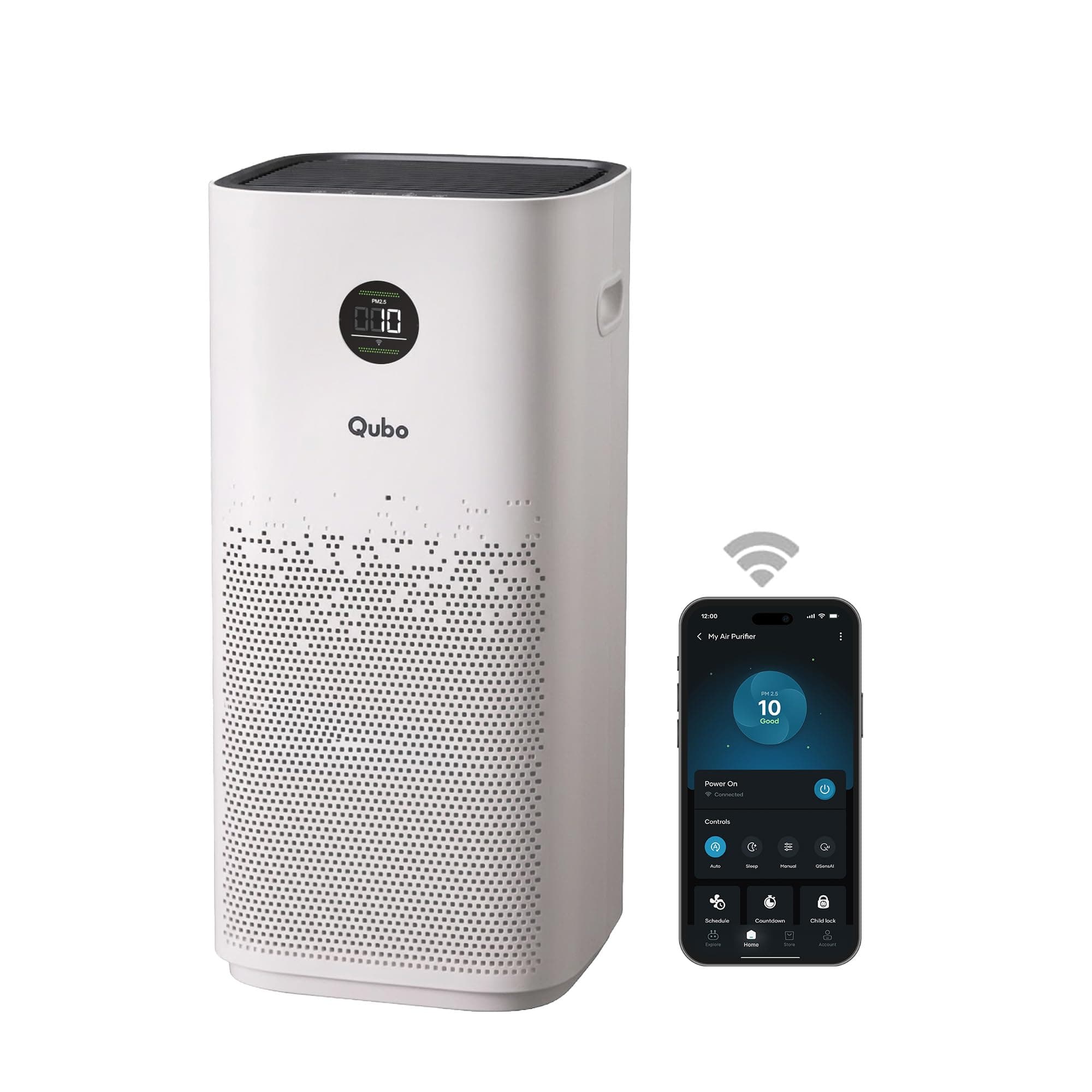 Qubo Smart Air Purifier Q1000 by Hero | Up to 1000 Sq. Ft.| True HEPA H13 | Removes 99.99% Dust,Allergens,Smoke,Virus & PM2.5 | 600 m³/h CADR |5 Stage Filter|App & Voice Control| 9000 Hrs Filter Life