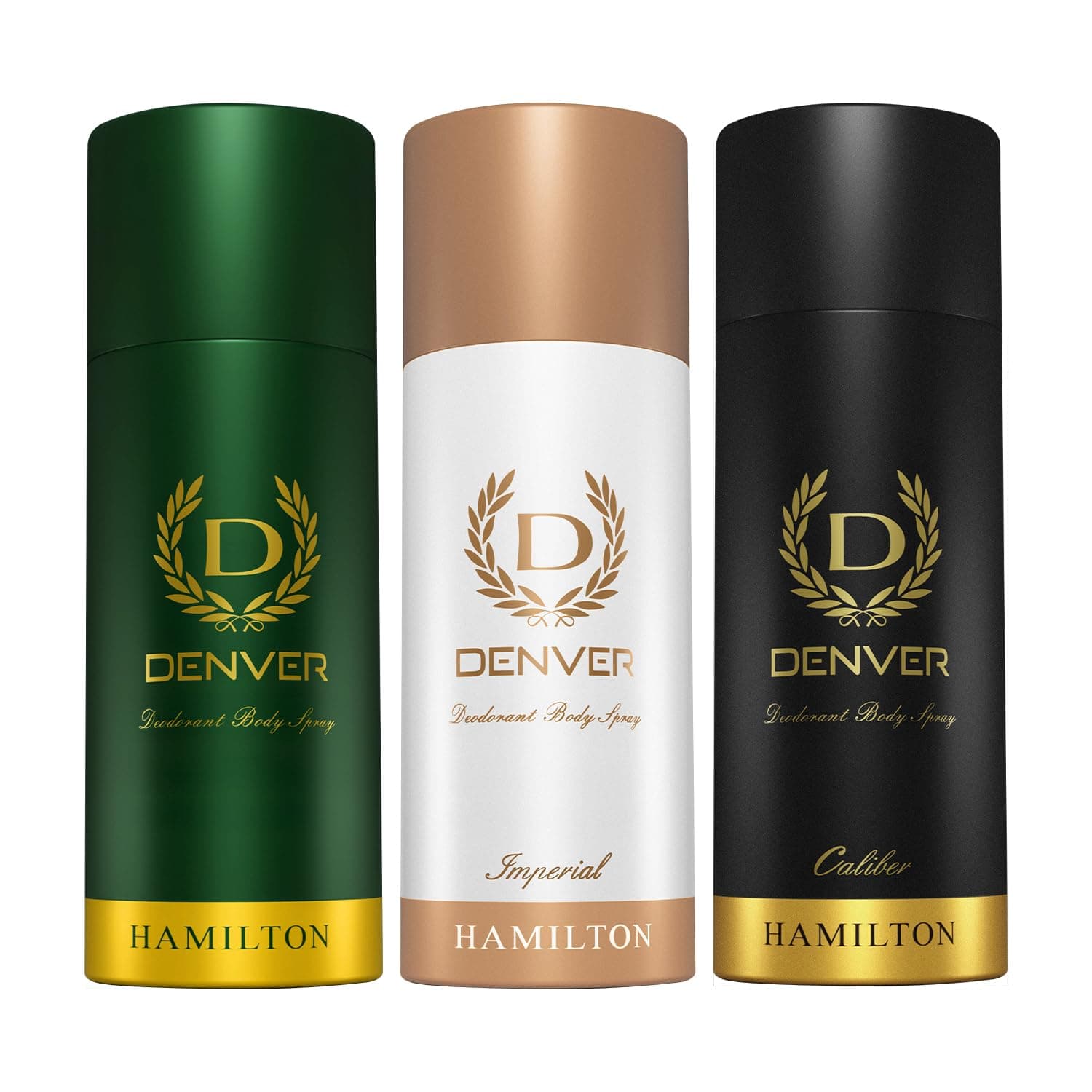 Denver Hamilton, Imperial, & Caliber Deodorant for Men 150ml (Pack of 3)