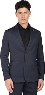 Arrow Textured Pattern Blazer for Men - Notch Lapel Collar with Multiple Pockets & Two Button Closure, Fully Lined Mens Blazer