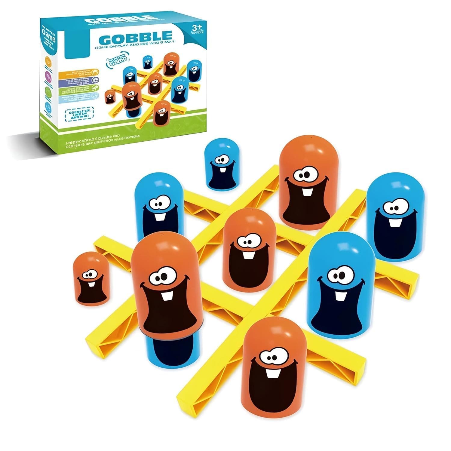 Kriaex Kids Educational Board Games for Children | Strategy, Memory & Family Games | Indoor Tabletop Learning Toys for Kids (Multiple Games & Variations) (Tic Tac Toe Strategic Game)