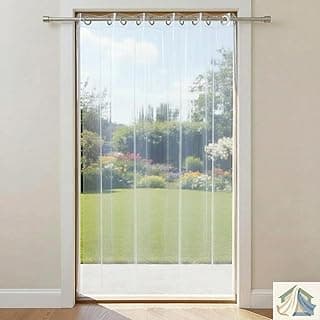 Transparent PVC AC Curtain for Door 7 Feet, Pack of 1, Dustproof and Air Blocking Curtain for Home and Office